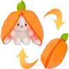 Vibbang Giocattolo Peluche Ripieno Coniglietto, Cuscino per Fragole di Pasqua Carota Coniglietto Reversibile, Giocattolo Dolce peluche con Cerniera, Coniglio Regali di Pasqua per Bambini (Arancia)