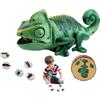Generico Crawling Reptile Toy - Remote Control Chameleon, LED Light Robotic Pet | Stump Shaped Controller Infrared Type | Green Variable Color Interactive Natural Moving Prank Kids Funny Joke Desk Office Par