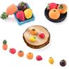 Cheriswelry 7 ornamenti in miniatura in resina a forma di frutta per casa delle bambole