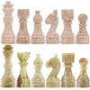 SPESHSTONES Figure di scacchi in marmo da 8,9 cm in travertino e giochi da tavolo fatti a mano verdi, pezzi di scacchi ideali per giochi di viaggio, set di scacchi