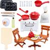Seasboes Accessori Gnomo, 22 Pezzi In Miniatura Gnomo Accessori da Forno,Miniatura Casa Delle Bambole Accessori Mini Uova Mattarello Farina Frusta Gnomo Set,Fai da Te Natale Gnomo Cucina Set da Forno Accessori