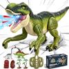 JONRRYIN 52CM Dinosauro Giocattolo Telecomandato bambini Funzione Tattile | RC T-Rex Dino Giocattolo con Ruggiti Realistici, Acqua Spray, Luci, Dinosauro Robot Regalo per Ragazzi Ragazze 3-12 Anni