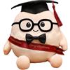 Generic Simpatico uovo di peluche con cappello da dottorato e occhiali, morbido peluche per studenti, università, scuole superiori (Red2, 15 cm)