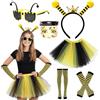 VorErgyllic Costume Animale Donna con Tutù Cerchietto e Accessori | Kit costume animale con gonna tutù, cerchietto, naso, coda, accessori abbinati e adesivi viso per feste a tema