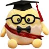Generic Simpatico uovo di peluche con cappello da dottorato e occhiali, morbido peluche per studenti, università, scuole superiori (rosso1, 15 cm)