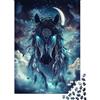 VNXTPQLKWMDJ Cavallo Mistico Notte Stellata Puzzle 1000 Pezzi Carta per Adulti Stile Fantasia Puzzle per Famiglia Relax Concentrazione Decorazione Regalo 38x26cm/1000pcs