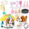 vamei Cagnolino che Abbaia e Cammina con Passeggino, Peluche Cane Robot Bambini | Elettronico Interattivi Cane Giocattolo con Suono, Giochi di Ruolo Compleanno Natale Regalo per Bambino Bambina 3 4 5 6 Anni