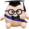 Generic Simpatico uovo di peluche con cappello da dottorato e occhiali, morbido peluche per studenti, università, scuole superiori (blu2, 15 cm)