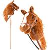 LustLocke® Hobby Horse con Cavezza e Redini, Cavallo con Bastone per Bambini, Resistente, Design Realistico, per Uso Interno ed Esterno, Ideale Come Regalo di Compleanno per Bambini(Marrone Scuro)