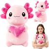 Yesmoyhe Giocattoli di Peluche Axolotl, 28 cm Animali di Peluche Axolotl, Axolotl Bambola di Peluche, Axolotl Pupazzo di peluche, Pupazzo Axolotl Kawaii Rosa, Axolotl Plush Toy, Regali per Ragazzo e Ragazza