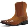 Generic Uomo Stivali Cowboy Western Ricamati Stivali Caviglia Zip Laterale Tacco | Stivali cowboy western uomo, stivali caviglia con ricamo vintage, zip laterale comoda, robusto tacco blocco, suola gomma