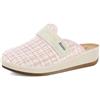 inblu Pantofole Donna GC46 Zeppa di 4 cm e Chiusura a Strappo | Pantofole invernali donna con fantasia a quadretti, plantare in ecopelle imbottito e suola leggera e flessibile