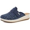 inblu Pantofole Donna GC46 Zeppa di 4 cm e Chiusura a Strappo | Pantofole invernali donna con fantasia a quadretti, plantare in ecopelle imbottito e suola leggera e flessibile
