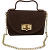 Jeamis Borsa a tracolla da donna in pelle scamosciata, elegante, con motivo leopardato, realizzata in Italia