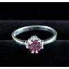 Anello Donna Solitario Diamante Rosa Naturale Rotondo 1,26 ct 925 Argento