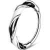 OUFER 20G Anello Naso Torsione Colorato 7/8 mm Piercing Naso Argento/Oro Acciaio Inossidabile 316L, Nose Ring Clicker Orecchino Cartilagine Daith Lobe per Festività