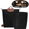 Ingenuity Workshop Inserto organizer in nylon per zaino Longchamp Le Pliage M, nero | Upgrade Taller Long Champ - Zaino con custodia per laptop, impermeabile, portabevande, cerniera YKK, 7 scomparti