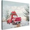 MuchoWow© Quadri Con Cornice Quadretti Da Parete Moderni Quadro Moderno | 100x70 cm Decorazione Per Camera Da Letto Soggiorno Grande Foto Su Tela Auto - Rosso - Regali - Inverno - Natale