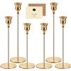 UBBOY 6 Pezzi Porta candele,Portacandele in metallo (22/27/32cm) | Oro Portacandele con Base Antiscivolo, per Cene, Matrimoni, Decorazioni da Tavola e Caminetti, Festa, Natale, Compleanni