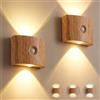 Yaskyly Applique da Parete Interno con Sensore di Movimento 2PCS- Lampada da Parete LED Senza Fili 1200mAh, Luci 3 Color, Illuminazione Su e Giù, Montaggio Magnetico per Testiera Letto Camera da Letto Salotto
