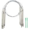 HCRXVV Set di 6 ferri da maglia circolari in acciaio inox intercambiabili, per principianti, per calze, berretti, maniche (2/3,5/4/5/6/9 mm)