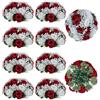 BLOSMON Fiori Finti Decorazioni Rosa Gypsophila 10 Pezzi Rosse Rose Gipsofila Fiori Artificiali per Centrotavola Matrimonio Rose Finte Pianta Finta da Interno per Decorativi Casa Centro Tavola DIY