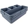 TERRARIDE Set di Organizer per Cassetti, con Sistema di Separazione Regolabile, per Soggiorno, Bagno, in Plastica, Colore Antracite