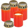 Pearl Set da 4 candele LED votive commemorative rosse a batteria, effetto tremolante, 12,3 cm