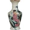 AMITVA Vaso in ceramica cinese con supporto bianco grande vaso cinese porcellana vaso di fiori cinese antico vasi in ceramica tradizionale vaso decorativo - 23,5 x 11,5 cm