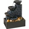 MIJOMA Mini fontana da scrivania con illuminazione a LED bianca calda e pompa dell'acqua, connettore USB, in resina, 17 x 9 x 11 cm
