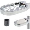 Kahaybeall Portasapone Doccia in Plastica ABS, Porta Sapone per Doccia Senza Forare, Portasapone da Bagno, Supporto per Sapone a Clip per Piatto Doccia Pratico e Salvaspazio per Tubo da 24 mm