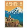 WEYUE Poster in tela Armenia Poster da viaggio vintage Poster da parete Decorazioni per la casa Dipinti decorativi Tela Non incorniciato 30x45cm