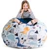Creative QT Poltrona Sacco da Riempire con Peluche - Organizzazione Riempi & Siediti per Stoccaggio Giocattoli Bambini - Disponibile in Varie Dimensioni e Colori (33, Dinosauri)