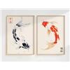 XIANGPEIFBH Poster di carpe koi giapponesi, pittura zen minimalista sull'acqua, decorazioni giapponesi, arredamento per soggiorno, camera da letto e casa (50x70cm/20x28in) x2 Senza cornice