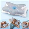 EGGUITAR Cuscino cervicale ergonomico in memory foam, cuscino ortopedico con rivestimento rimovibile, perfetto per dormienti di schiena, laterali e addominali (Light Gray)