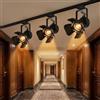 B·LED BARCELONA LED BARCELONA LED Faretto Binario Trifase Nero Stile Industriale Vintage Tipo Faro Cinema E27 Orientabile 60W Lampada Soffitto per Camera Ufficio Scala Ristorante Design Moderno Nordico