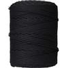 GOHOF Corda macramè 4 mm x 300 m di cotone di alta qualità, corda macramè intrecciata a 4 fili, uno dei materiali più perfetti per l'arte macramè, filo di cotone senza sostanze chimiche (nero)