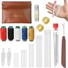 RoyalChic Set di 42 aghi da cucito a mano, 30 aghi da cucito in acciaio inox con foro grande, aghi in acciaio con infila-ago per cucito a mano, progetti fai da te, infila aghi per principianti e casa