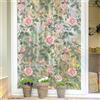 GORGECRAFT 100x43cm Pellicola per Finestre con Motivo Arcobaleno, Rosa, Fiore, Anti-Sole, Non Adesiva, per Vetri Colorati, Decorativa, 3D, Statica, Resistente Ai Raggi UV, per La Casa