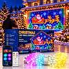 Pnedeodm Tenda Luminosa Natale Intelligente 400 RGB LED, Luci di Natale Esterno da Parete, Tenda Led Natale Animata con Telecomando App, Modalità Dinamiche Impermeabile IP65，3m*2m