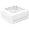 PuntoCasaStore 20 pz Scatole Bomboniere Cartone Bianco + Divisore e Superficie Trasparente 10x10x4,5 cm per Confetti Matrimonio Battesimo