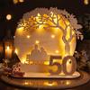Ruby Regalo in denaro per nozze d'oro, 50 anni di matrimonio, regalo di | Decorazione per anniversario di matrimonio dorata, con luce LED, confezione per denaro, idea regalo romantica per coppie
