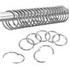GUOYOU 30 Pezzi Ruggine Anelli per Tende, Diametro Interno 31 mm Tende Metallo, Robusti Durevoli Apribili Anelli Bastone Tenda Appesi per Tendaggi Doccia Aste Tendaggi (Argento)