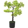 Mokuyary Bonsai di cipresso artificiale con vaso, 60 cm, verde, artificiale finta pianta per soggiorno, bagno, camera da letto, balcone, pavimento, portico decorativo