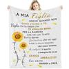 ZQYMM Coperta Personalizzata per Figlia - Regalo Speciale da Papà e Mamma - Plaid in Pile Con Incoraggiamento Positivo - Idea per Compleanno
