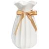JUZAI 24 CM Vaso Fiori Bianco Ceramica per Pampas, Vaso Cilindrico Decorativo da Interno Design Moderno Elegante Classici