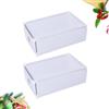 LALADEFIEE 2 Pezzi Scatola per Scarpe in Plastica Bianco 31x20x11 Cm Apertura a Cassetto per Ragazze, per Conservare Scarpe e Cinture