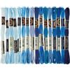 BEAMARKER 16 matassa da 128m di Filo da Ricamo Blu A 6 Capi con Sfumatura di Colore, Filo da Ricamo in Poliestere per Punto Croce, Braccialetti Dell'Amicizia, Filo per Ricamo A Mano, String Art,