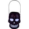 Hisxrcal Secchiello di Halloween Cesto Regalo a Teschio Portacaramelle per Feste Cestino con Maniglia Barattolo Multiuso Adatto per Decorare La Casa