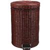 Lavendre Pattumiera in Rattan, pattumiera Fatta a Mano con Coperchio a Pedale, 5 l, 8 l, 12 l, pattumiera per Bagno, Toilette, Camera da Letto (Marrone 5 l)